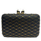 Diamond-Pattern Evening Clutch Handbag with Chain