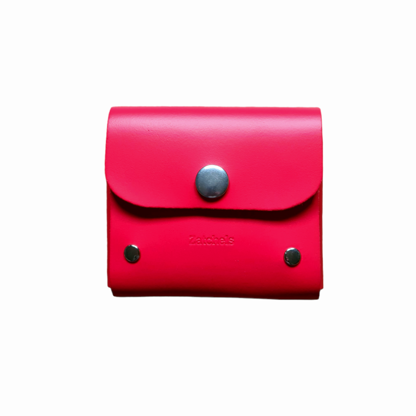 Handmade Leather Simple Coin Purse in Pillar Box Red