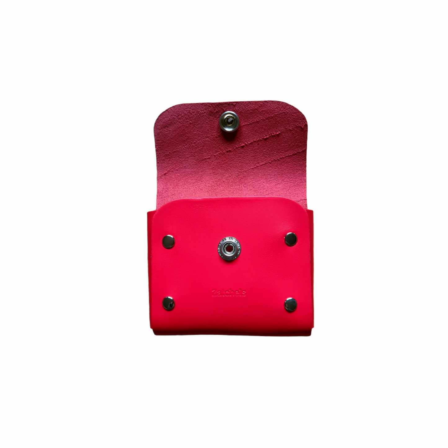 Handmade Leather Simple Coin Purse in Pillar Box Red