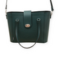 Leather Mini Twist Lock Shopper Bag in Pine
