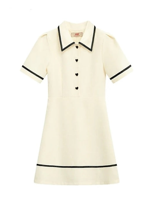 Preppy-Style Turndown Collar, Polo Shirt Golf Dress