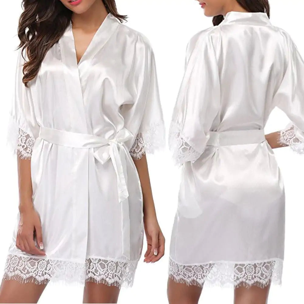 Women's Kimono Style Silk Robe Loungewear