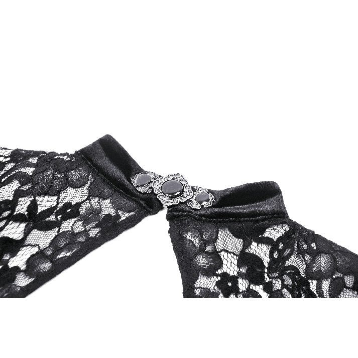 Dark in Love Onyx Romantic Gothic Velvet Lace Princess Gown