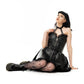 Heartless Ravina Faux Leather Goth Dress in Black