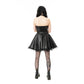 Heartless Ravina Faux Leather Goth Dress in Black