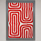 Red Waves Abstract Art Framed Poster