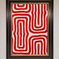 Red Waves Abstract Art Framed Poster