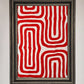 Red Waves Abstract Art Framed Poster