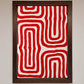 Red Waves Abstract Art Framed Poster