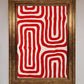 Red Waves Abstract Art Framed Poster
