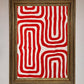 Red Waves Abstract Art Framed Poster