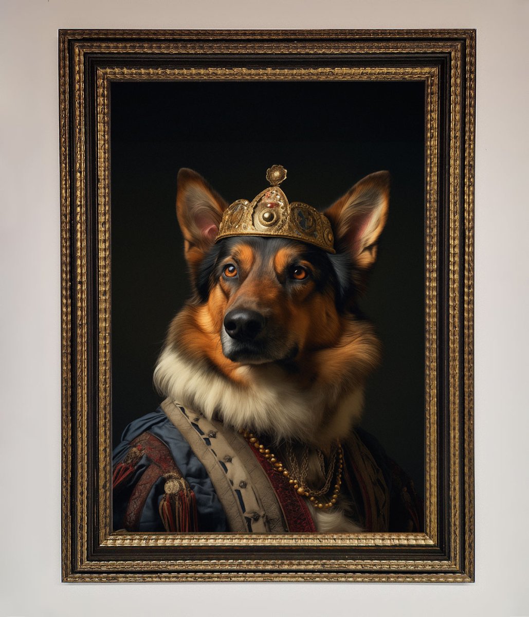 Renaissance German Shepherd Framed Wall Art