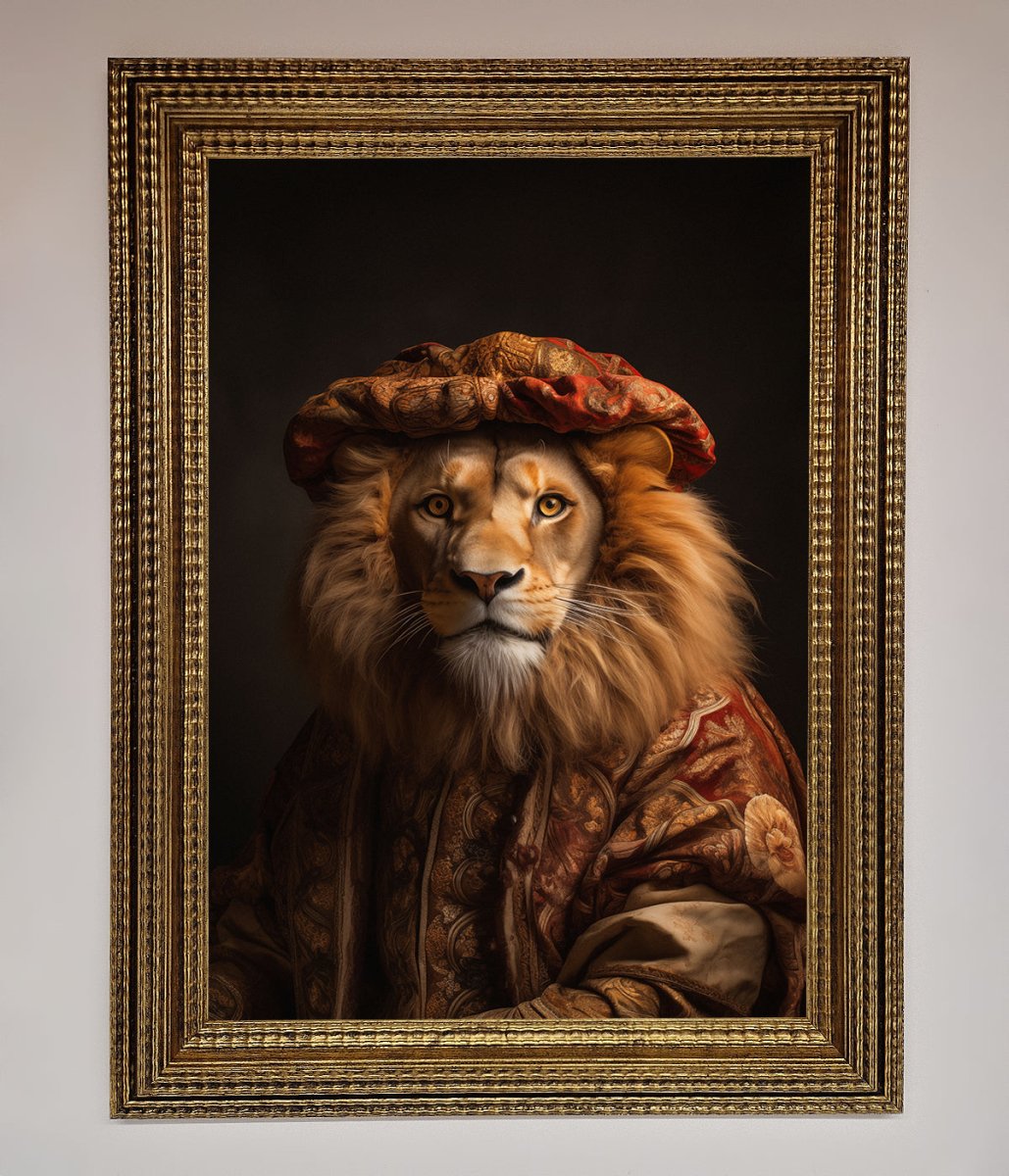 Renaissance Lion Framed Wall Art