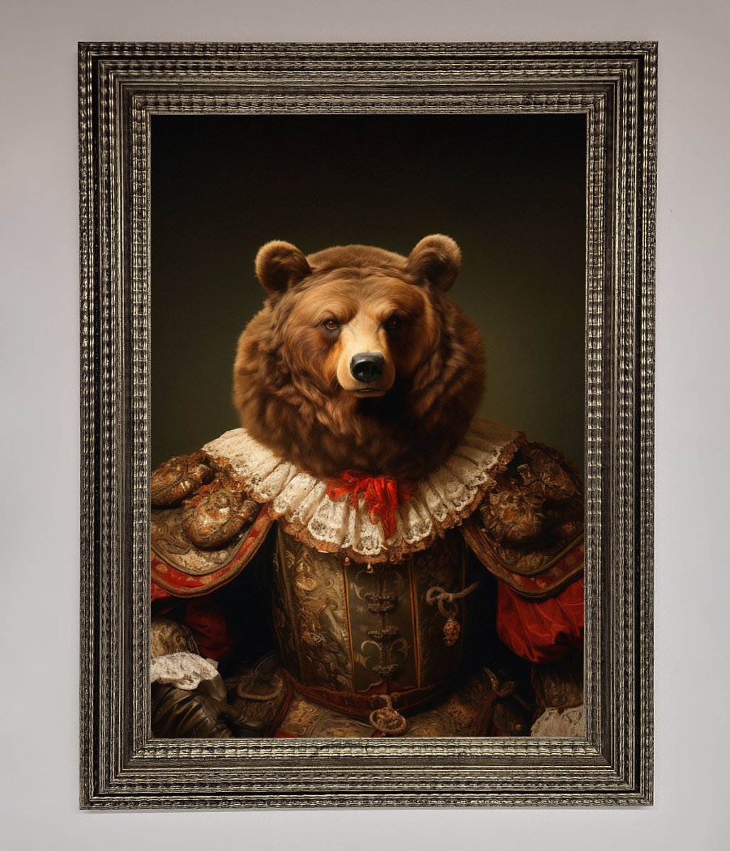 Rennaissance Bear Framed Poster