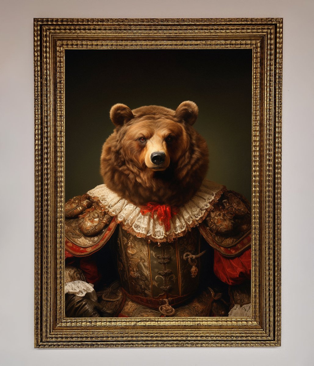 Rennaissance Bear Framed Poster