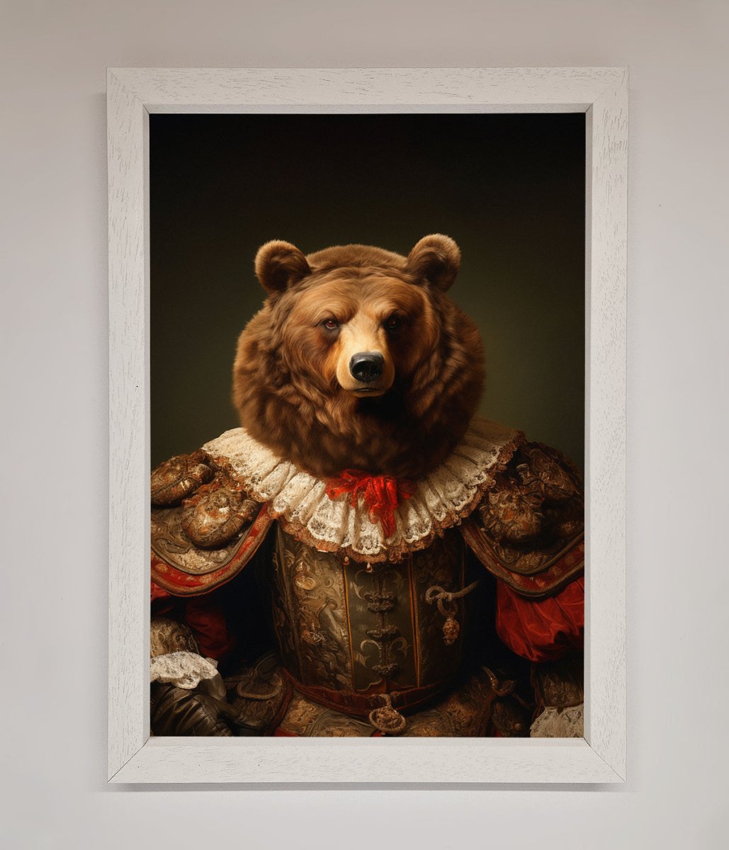 Rennaissance Bear Framed Poster
