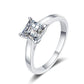 925 Sterling Silver Cushion-Cut Moissanite Engagement Ring
