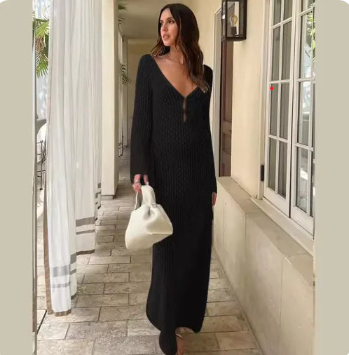 Elegant Sheer Knitted Beach Dress, Multi Colours Vireous.Shop Elegant Sheer Knitted Beach Dress, Multi Colours Vireous.Shop