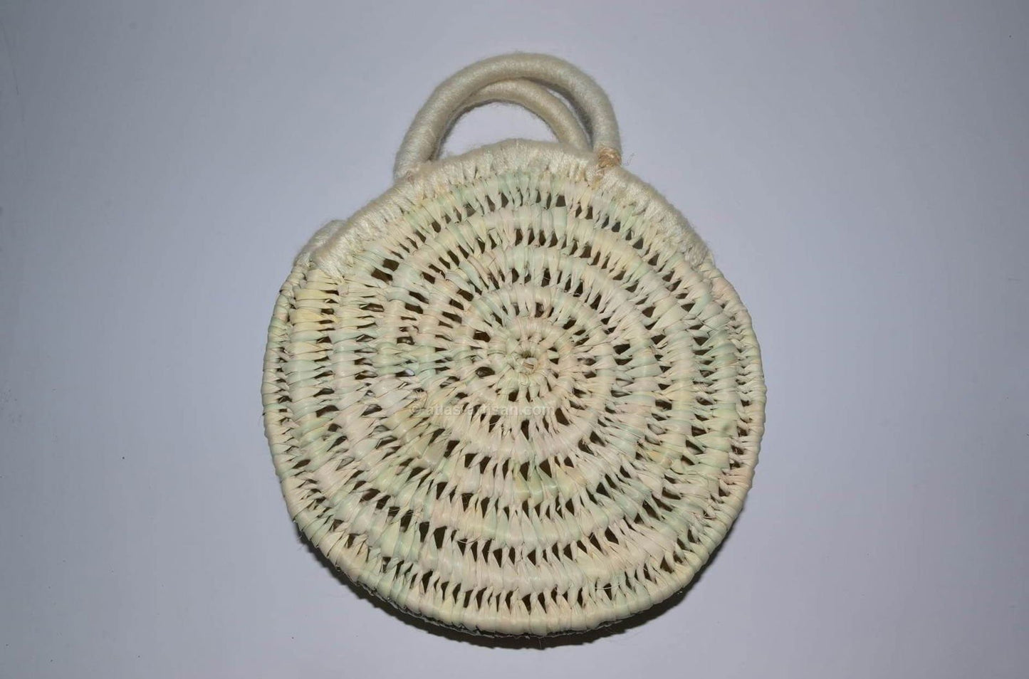 Chachiya Handmade Rustic Woven Suede Handbag with Palm Leaf Decoration