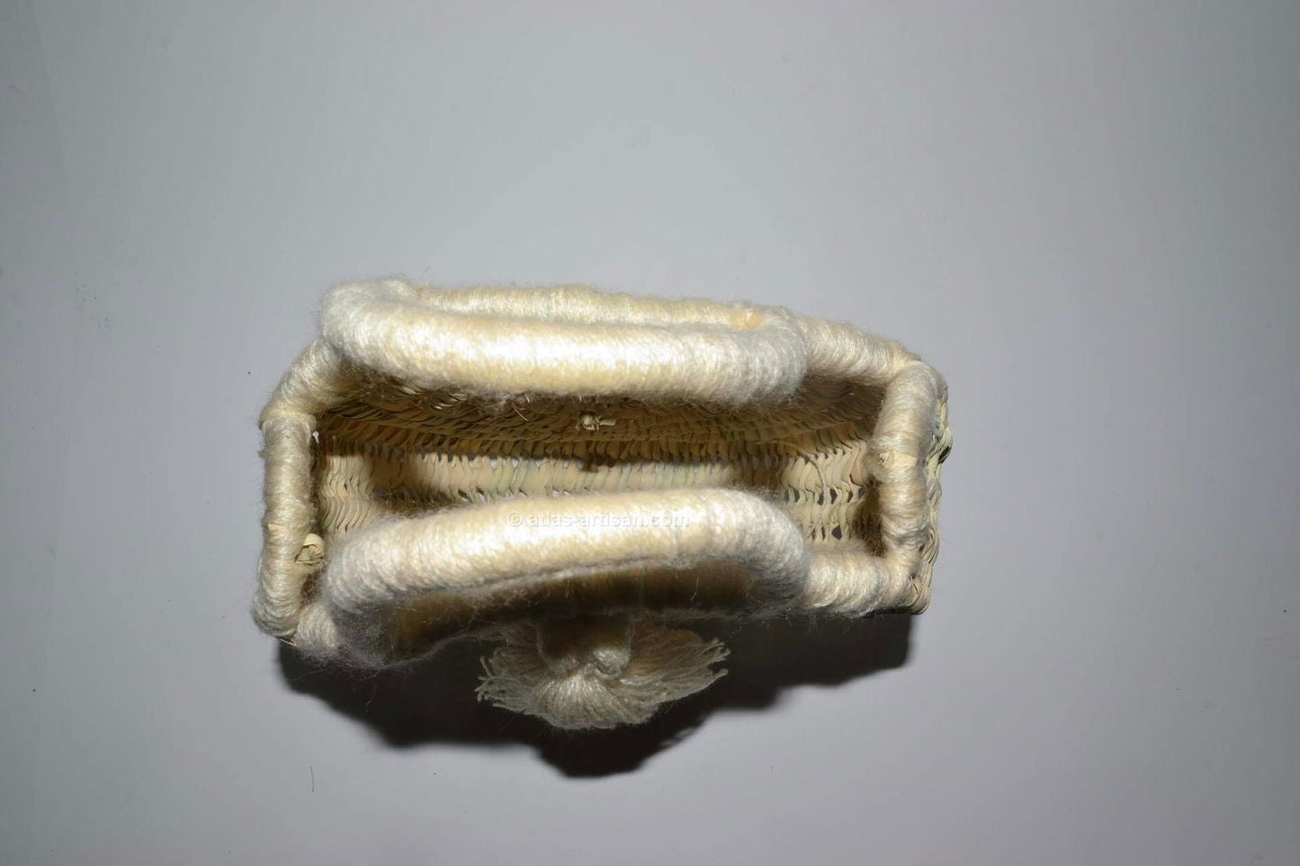 Chachiya Handmade Rustic Woven Suede Handbag with Palm Leaf Decoration