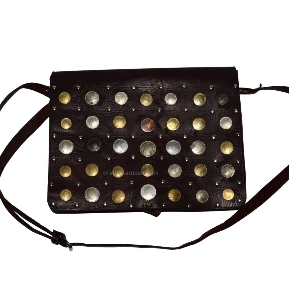 Handmade Coin Design Leather Handbag