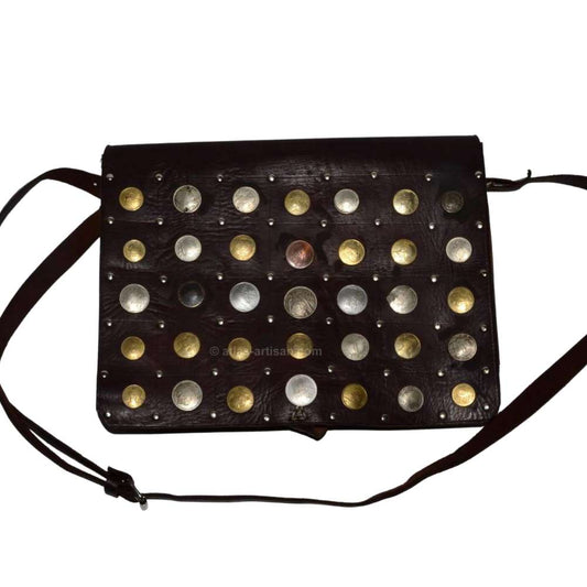 Handmade Coin Design Leather Handbag