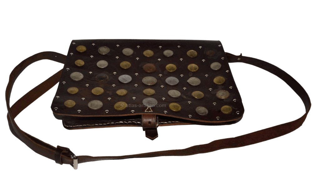 Handmade Coin Design Leather Handbag