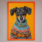 Sausage Dog in a Sweater Framed Print