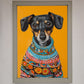 Sausage Dog in a Sweater Framed Print