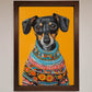 Sausage Dog in a Sweater Framed Print