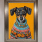 Sausage Dog in a Sweater Framed Print