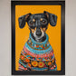 Sausage Dog in a Sweater Framed Print