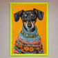 Sausage Dog in a Sweater Framed Print