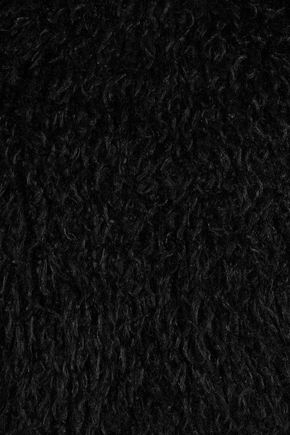 Banned Zafira Shaggy Black Faux Fur Cropped Jacket