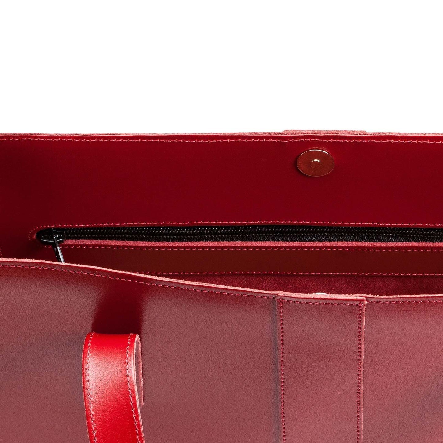 Handmade Leather Shopper in Red