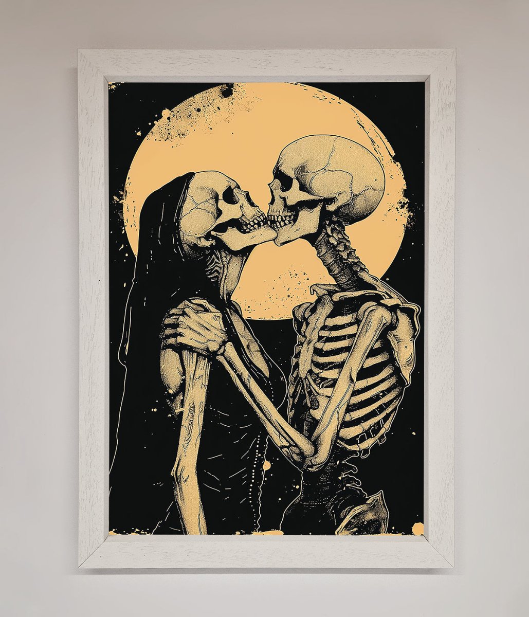 Skeleton Embrace Framed Poster