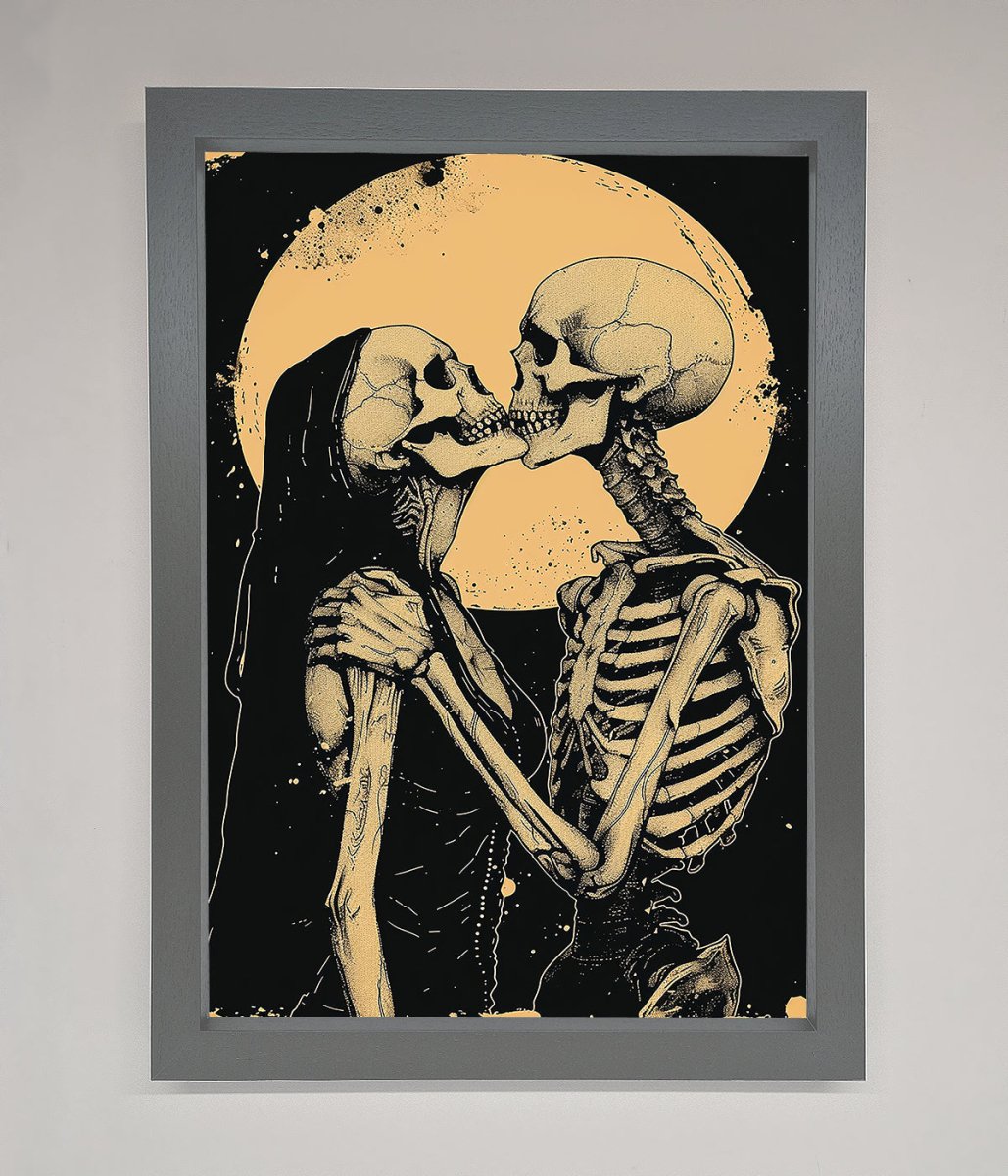 Skeleton Embrace Framed Poster