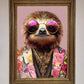 Funky Sloth with Sunglasses Framed Poster