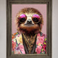 Funky Sloth with Sunglasses Framed Poster