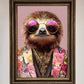 Funky Sloth with Sunglasses Framed Poster
