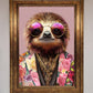 Funky Sloth with Sunglasses Framed Poster