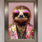 Funky Sloth with Sunglasses Framed Poster