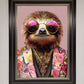 Funky Sloth with Sunglasses Framed Poster