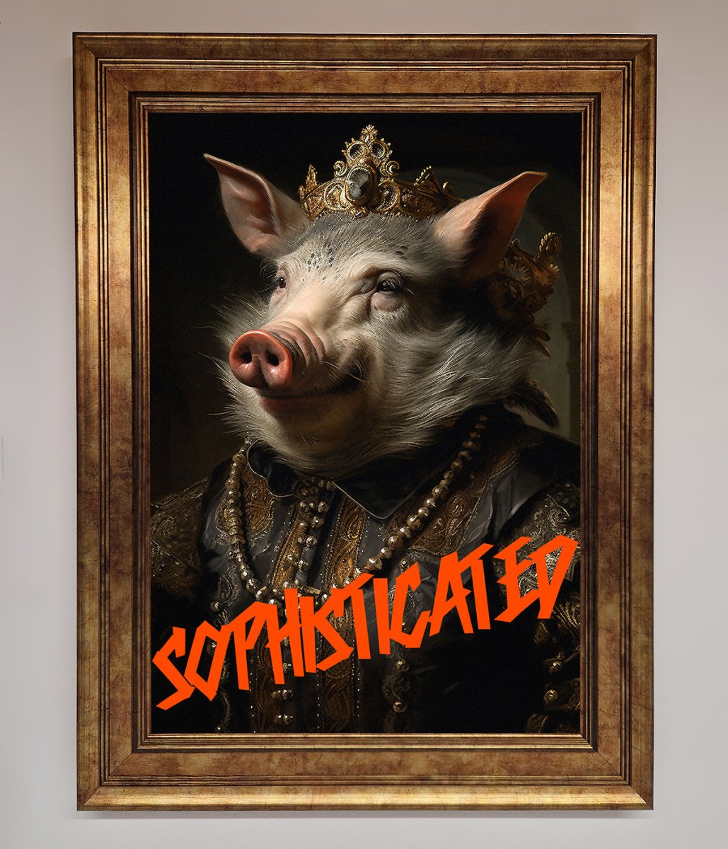 Sophisticated Pig Framed Wall Art