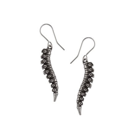 Spine Earrings, Pewter Gothic Anatomical Jewellery
