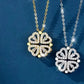 Clover and Heart Design Pendant Necklace
