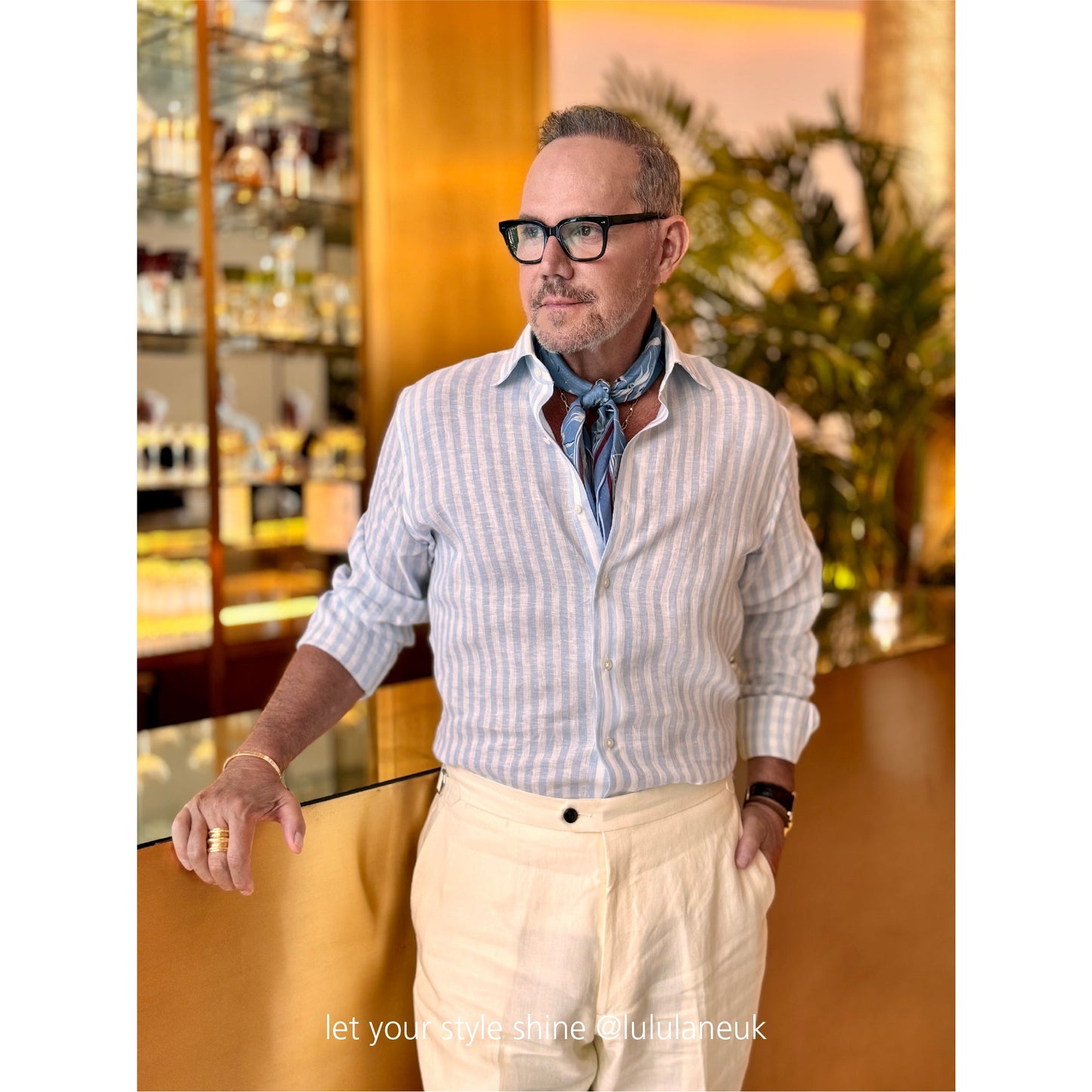 Stylised Bird Print Organic Cotton Silk Scarf