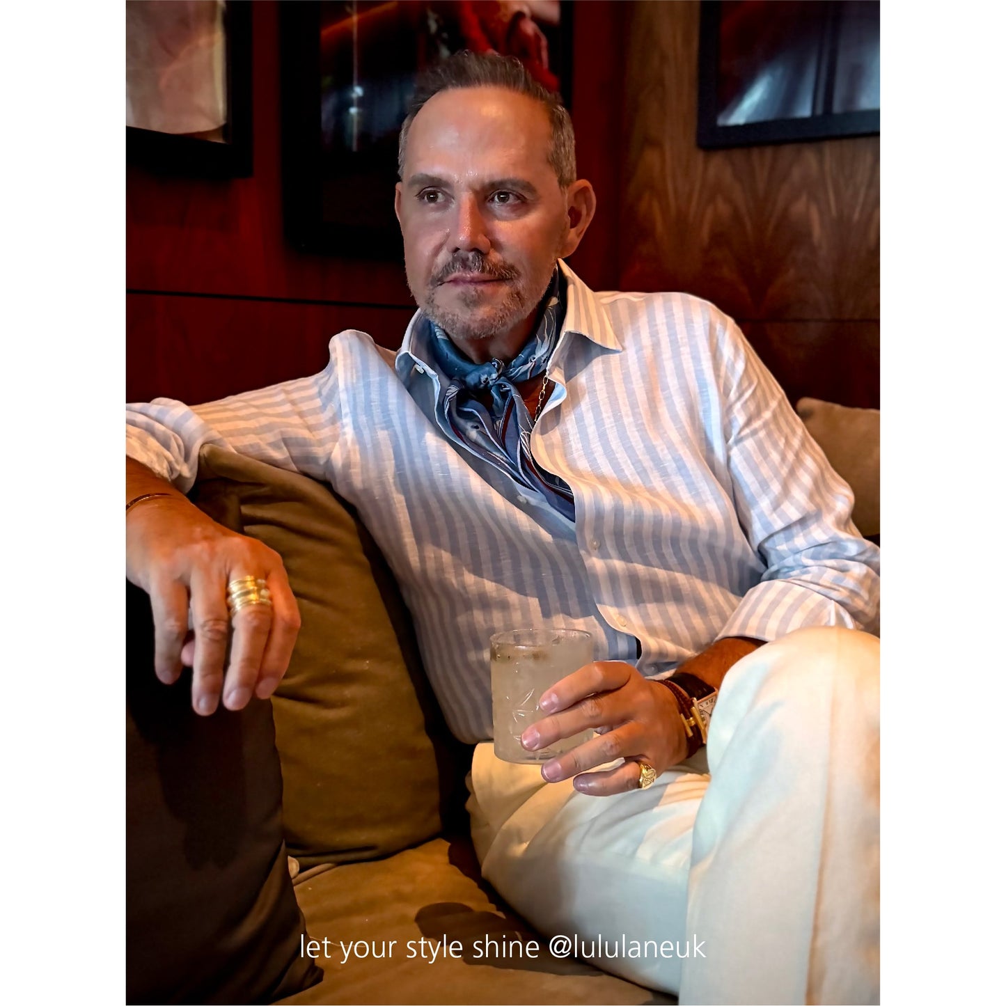 Stylised Bird Print Organic Cotton Silk Scarf