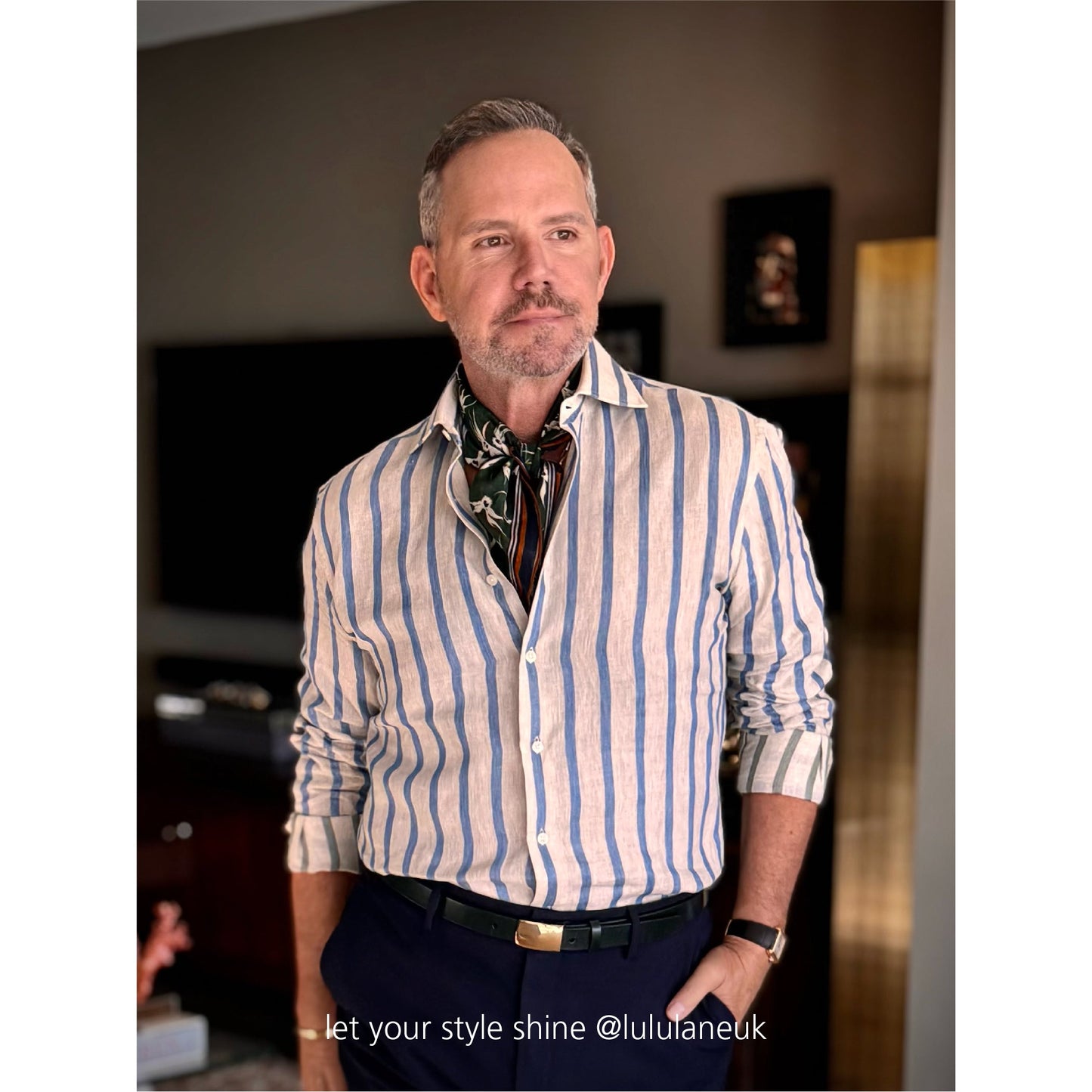 Stylised Bird Print Organic Cotton Silk Scarf