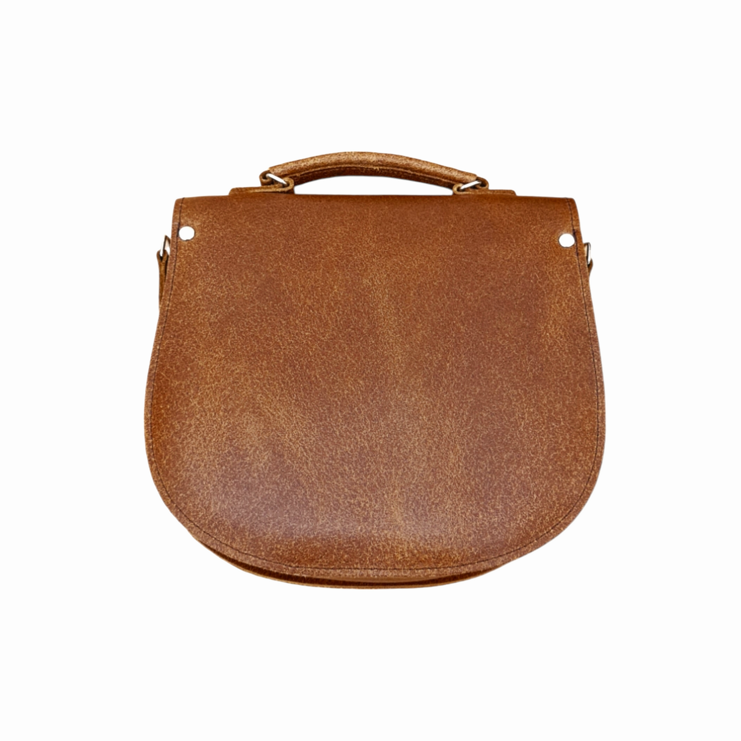 Handmade Tannery Leather Saddle Bag in Tan